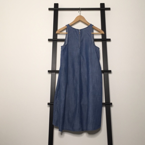📦GAP Sleeveless Trapeze Shift Denim Dress - Picture 2 of 6